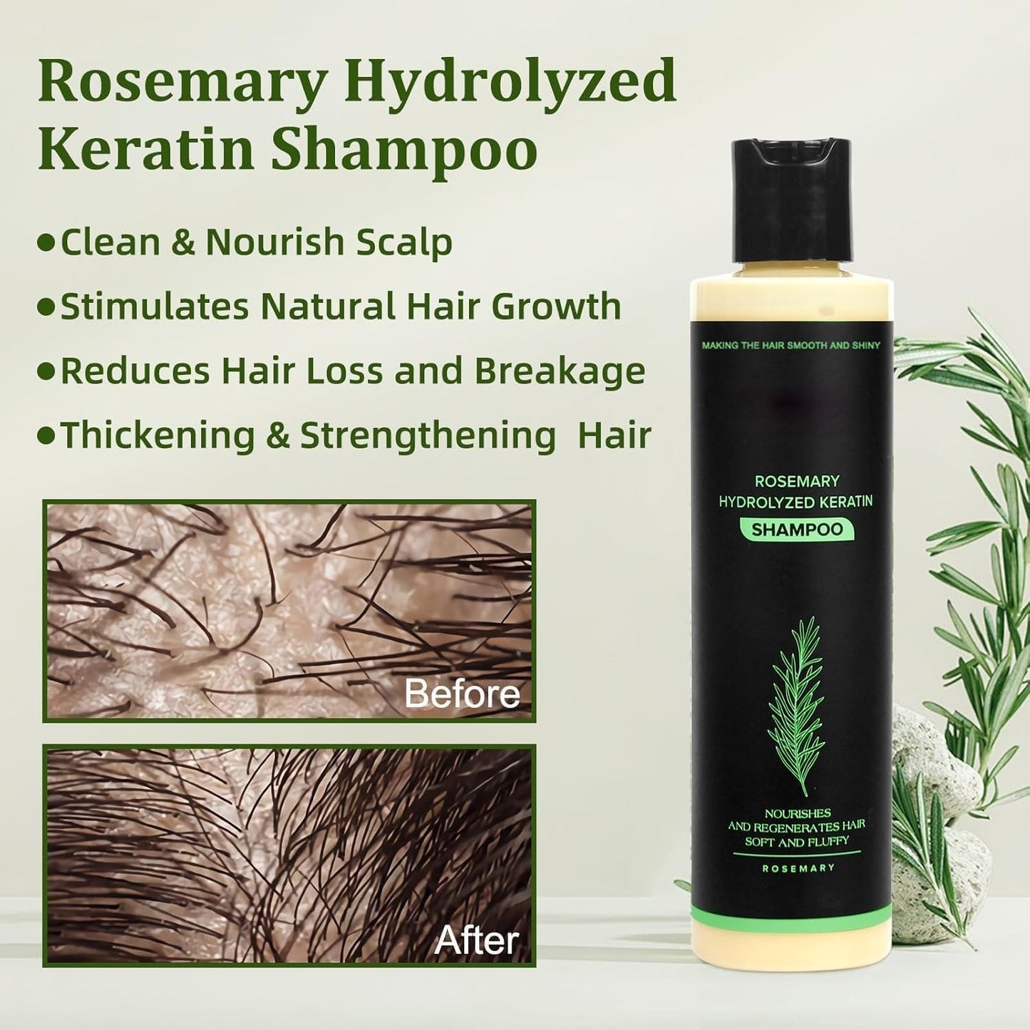 💕Father's Day Flash Sale 70%OFF Ends Soon!👑Organic Rosemary Hair Growth Shampoo