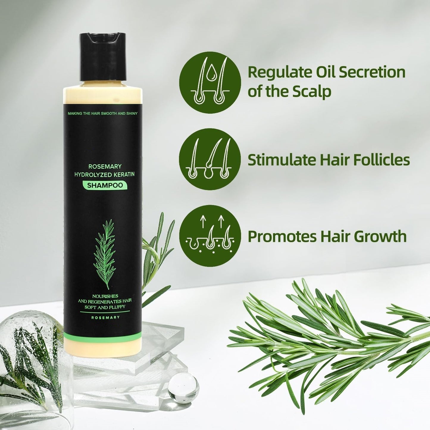 💕Father's Day Flash Sale 70%OFF Ends Soon!👑Organic Rosemary Hair Growth Shampoo